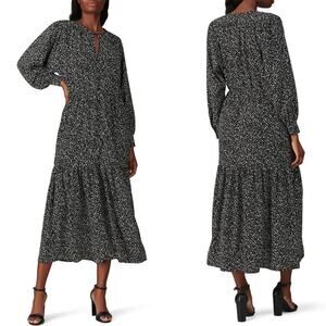 Sweet Baby Jamie Black Ditsy Midi Dress - Size XS